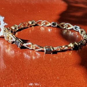 Genuine 8 Sapphires And Silver 925°  Bracelet